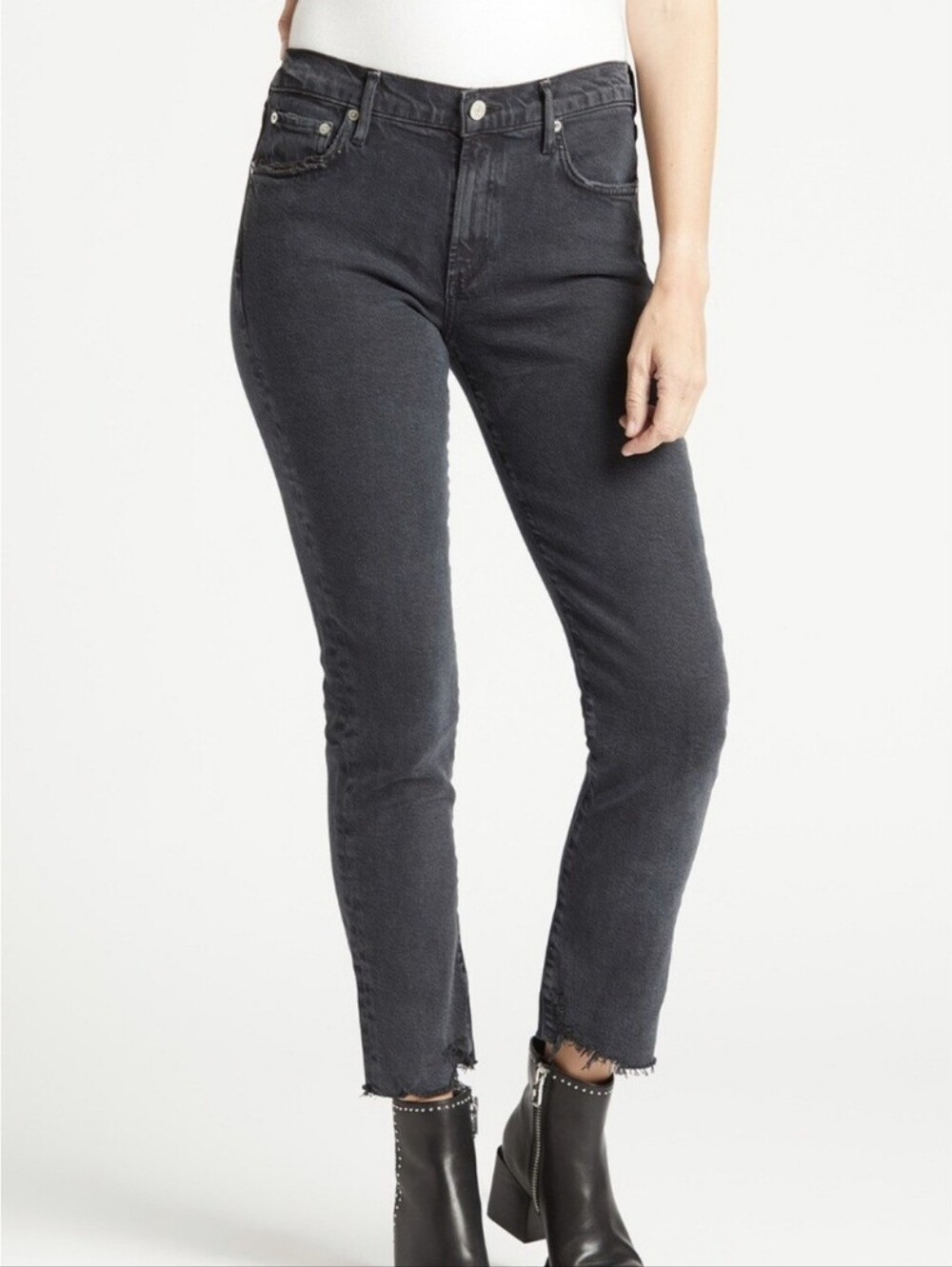 AGOLDE Toni Jean in Washed Black